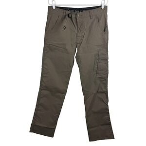 Prana‎ Mens Zion Convertible Cargo MedX33L Olive Green Brown Stretch Pant Hiking